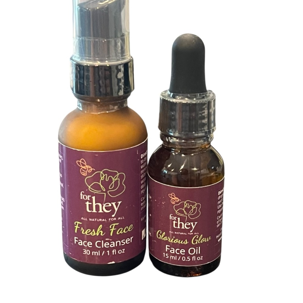 FOR THEY Fresh Face Cleanser & Glorious Glow Face Oil NEW Minnesota Aloe Vera‎